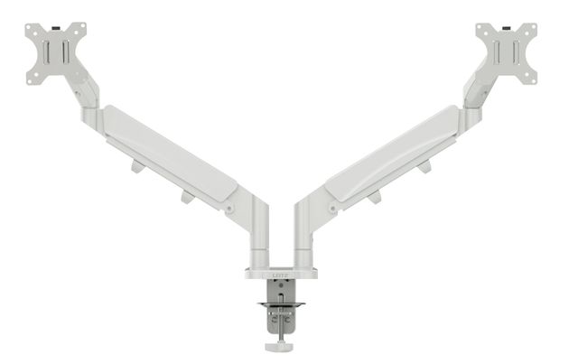 Leitz Ergo monitorivarsi kahdelle näytölle, Kiinnike/läpivientisuojus, 18 kg, 43,2 cm (17), 81,3 cm (32), 100 x 100 mm, Harmaa
