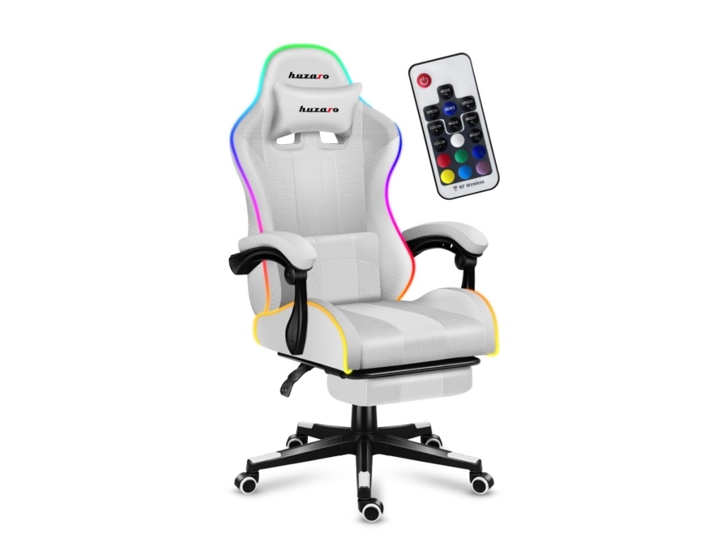 Huzaro FORCE 4.7 RGB pelituoli 140 kg verkkokangas, valkoinen