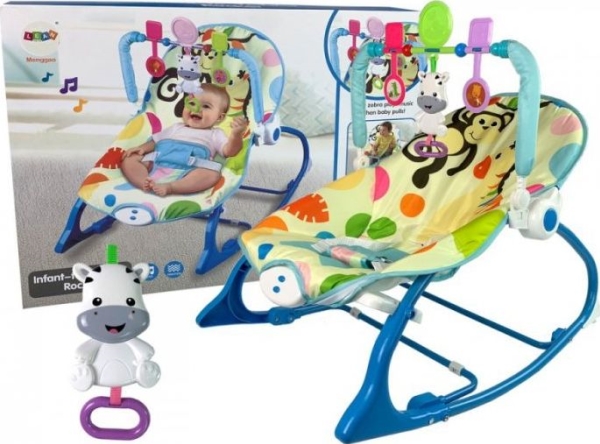 Lean Toys 2 in 1 keinutuoli, jossa on seepra - Ääni- ja tärinäefektit