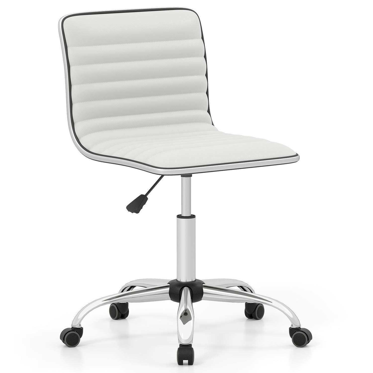 Ergonominen työtuoli – säädettävä, ei käsinojia, valkoinen
