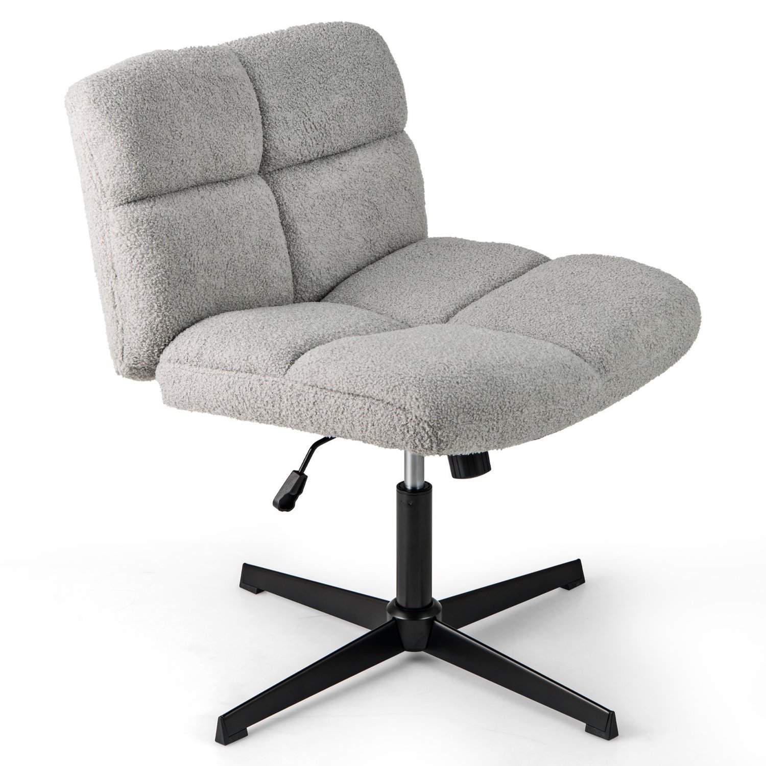 Ergonominen käsivarreton työtuoli – säädettävä, harmaa