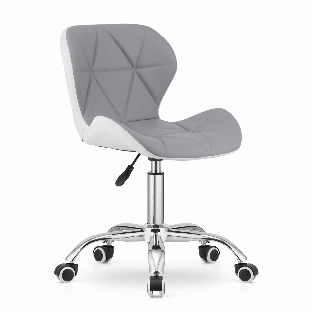 Pyörivä työtuoli, Eko-nahka, Harmaanvalkoinen, Ergonominen muotoilu