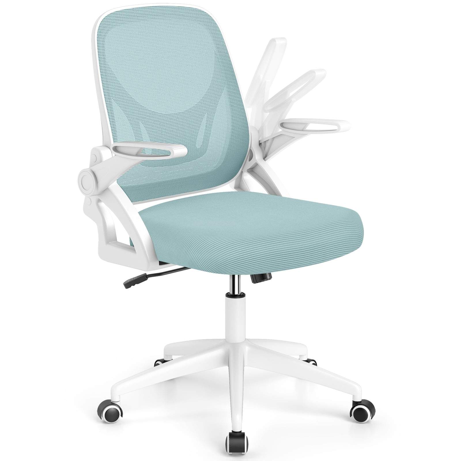 Ergonominen työtuoli, taittuvat käsinojat ja keinutoiminto, sininen