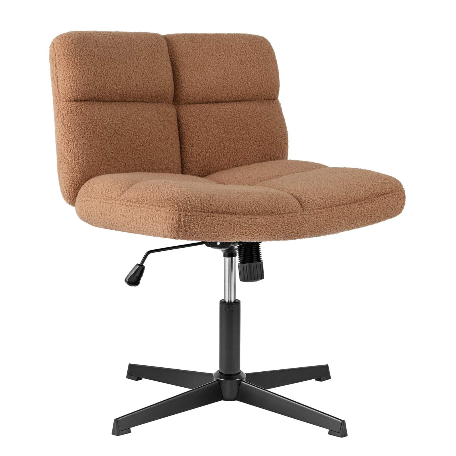 Ergonominen ristijalkainen toimistotuoli, tekoturkis, ruskea