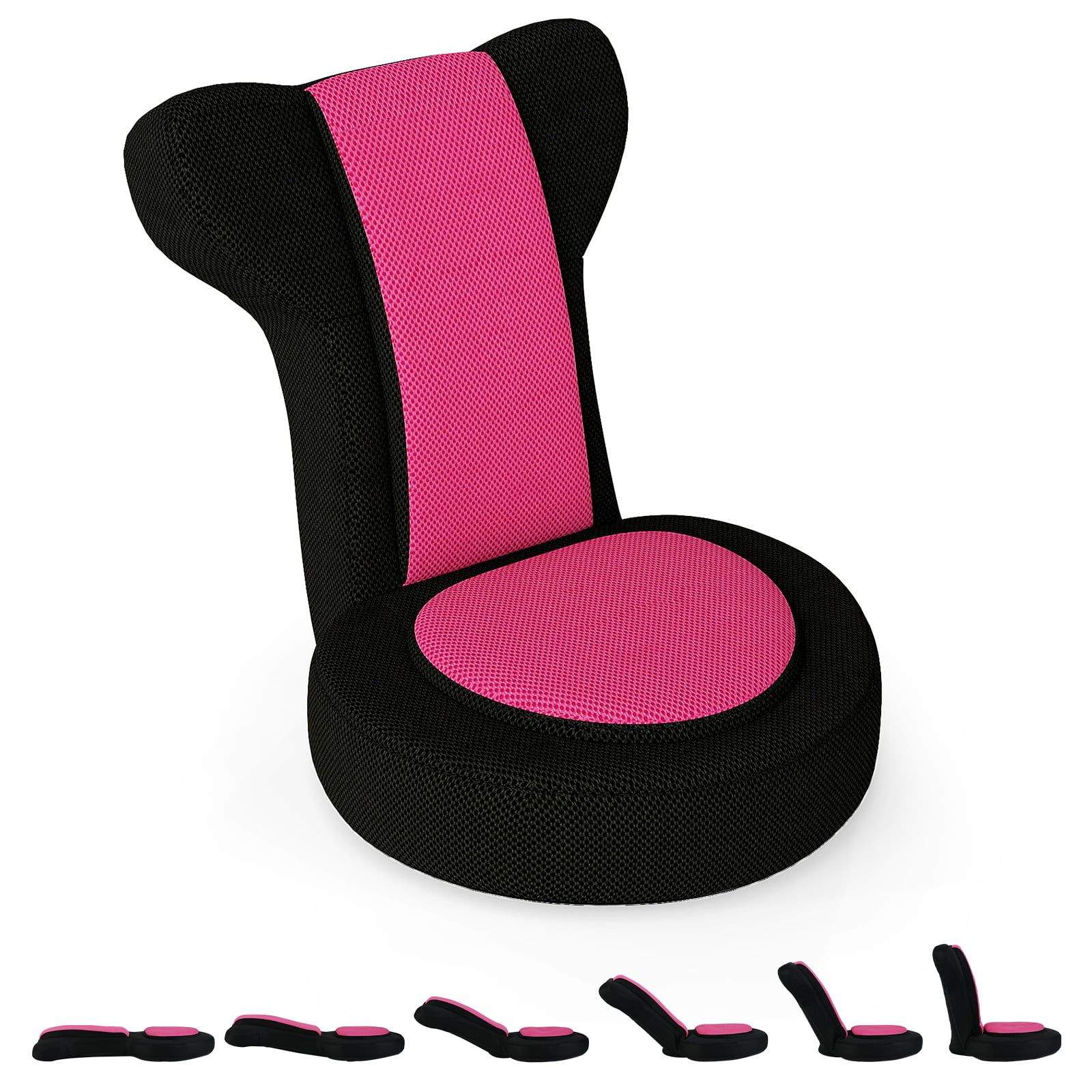 Säädettävä lattiatuoli – ergonominen, hengittävä, pinkki