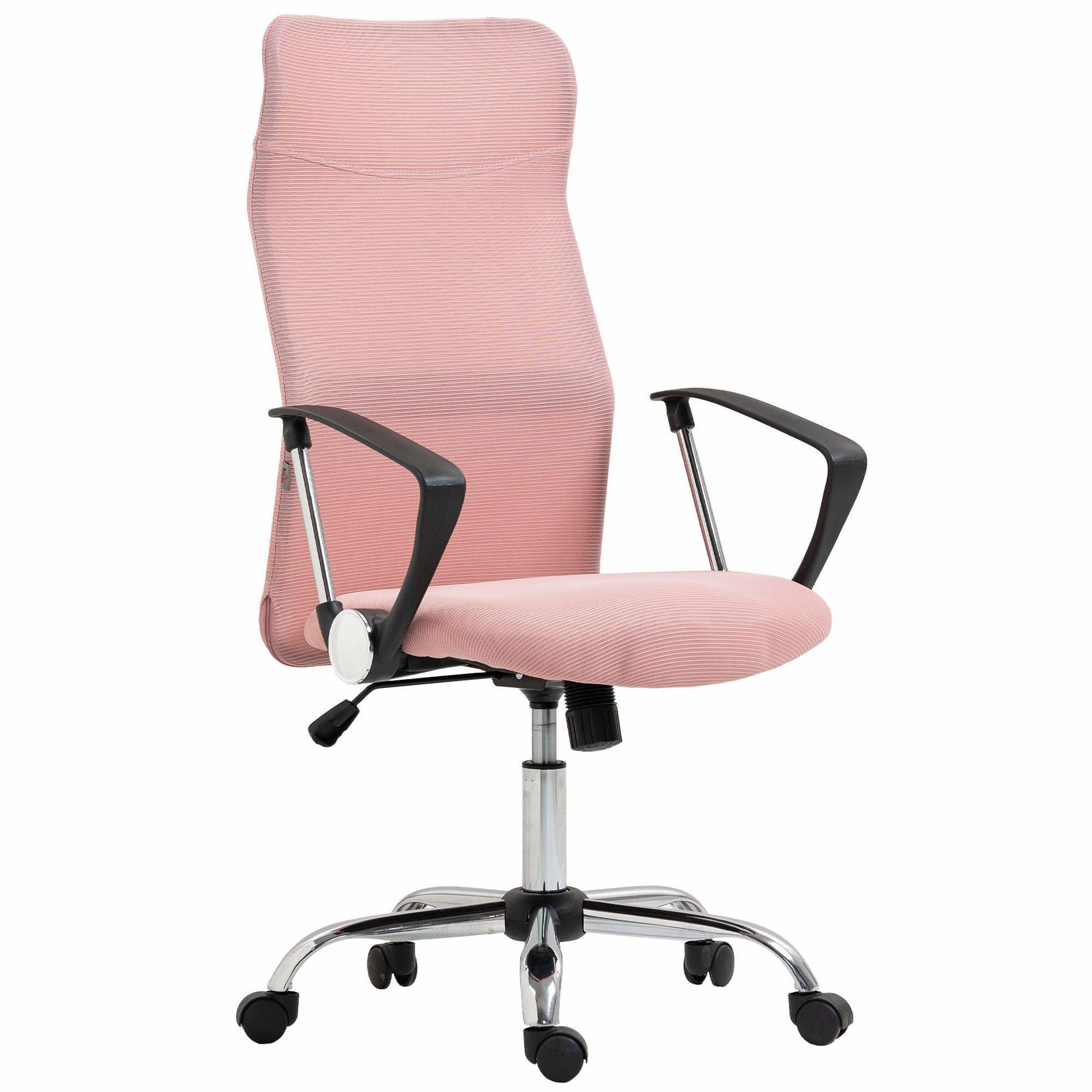 Ergonominen pinkki toimistotuoli, säädettävä korkeus ja verkko