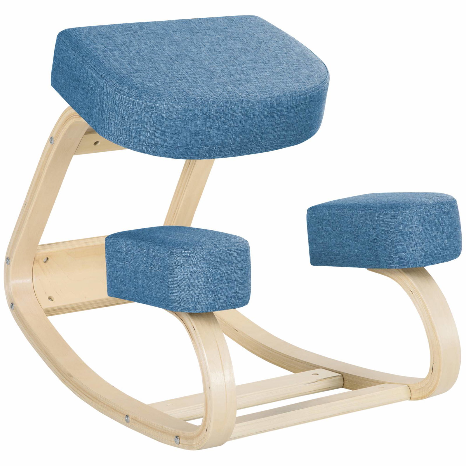 Ergonominen polvistuin – koivupuuta, 120 kg:n kantokyky, sininen