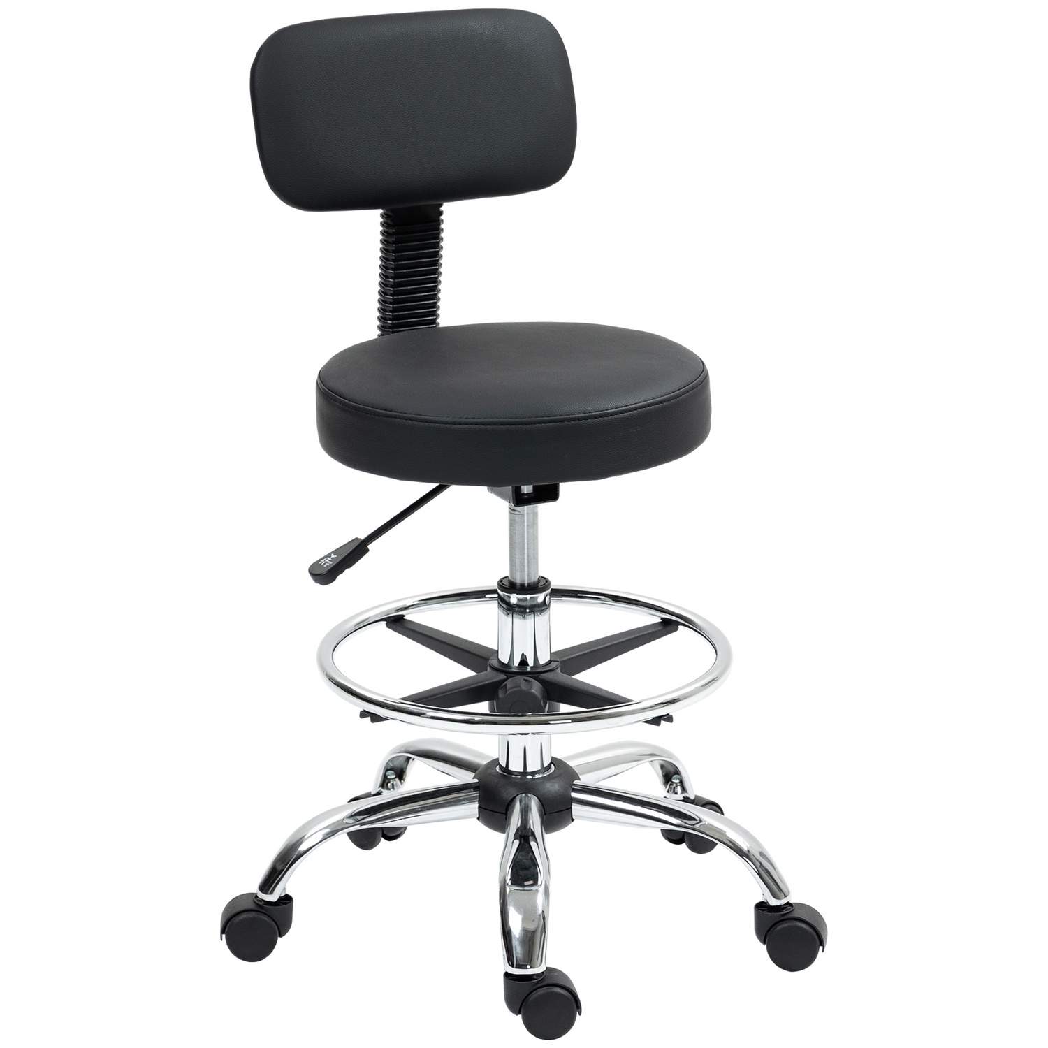 Työtuoli, ergonominen piirustustuoli, korkeussäädettävä tietokonetuoli jalkarenkaalla, pöytätuoli, kääntötuoli olohuoneeseen, to