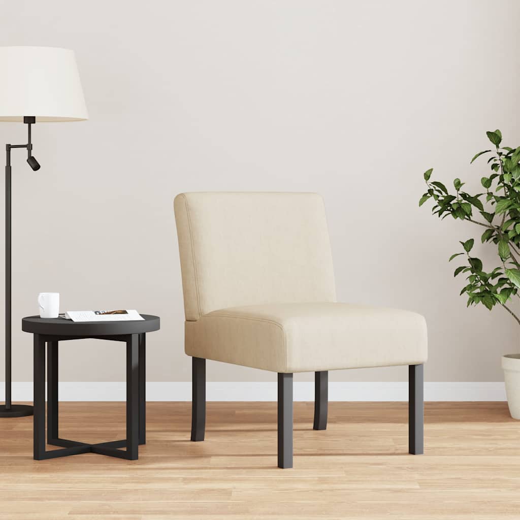vidaXL Slipper nojatuoli kerma kangas